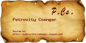 Petrovity Csenger névjegykártya